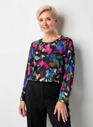 Pull coupe cintrée manches longues noir GRIFFON femme