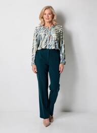 Pull coupe cintrée manches longues vert GEVANA femme