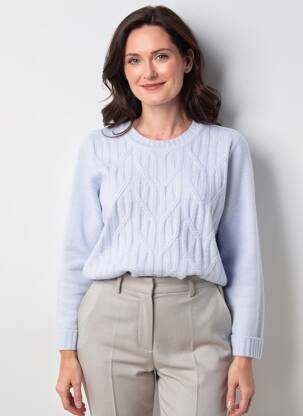 Pull tissage chiné manches longues violet SCORZZO femme