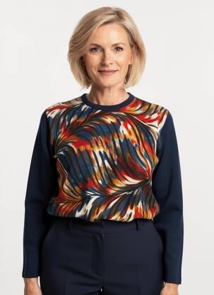 Pull coupe cintrée manches longues bleu GUY DUBOUIS femme
