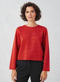 Pull coupe cintrée manches longues orange ELEANE femme