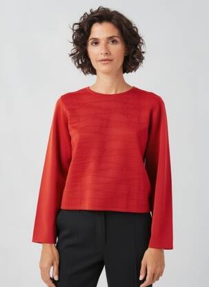 Pull coupe cintrée manches longues orange ELEANE femme
