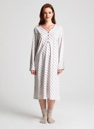 Chemise de nuit col v rouge PEIGNORA femme