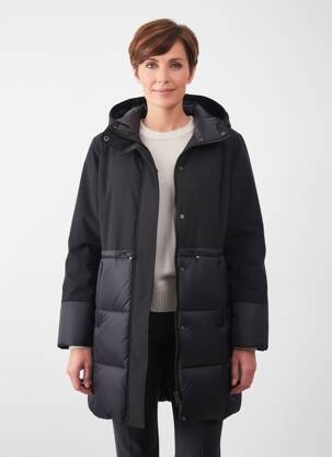 Doudoune manches longues a capuche noir JULIE GUERLANDE femme