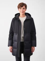 Doudoune poches a capuche noir JULIE GUERLANDE femme