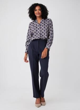 Chemisier imprimé fleurs manches longues bleu AGATHE & LOUISE femme