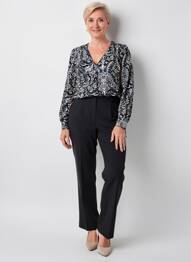 Blouse imprimé fleurs manches longues noir JULIE GUERLANDE femme
