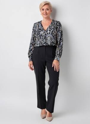Blouse imprimé fleurs manches longues noir JULIE GUERLANDE femme
