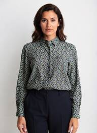 Chemisier tissage crêpe manches longues vert IT HIPPIE femme
