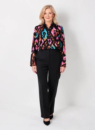 Polo manches longues manches longues noir GUY DUBOUIS femme