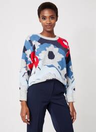 Pull coupe cintrée manches longues bleu WNT COLLECTION femme