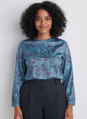 T-shirt manches longues manches longues bleu AGATHE & LOUISE femme