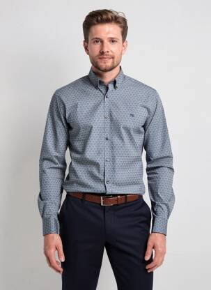 Chemise manches longues imprimé fantaisie bleu 2GALGOS homme