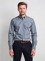 Chemise manches longues imprimé fantaisie bleu 2GALGOS homme