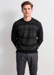 Pull stretch manches longues noir I.ODENA homme