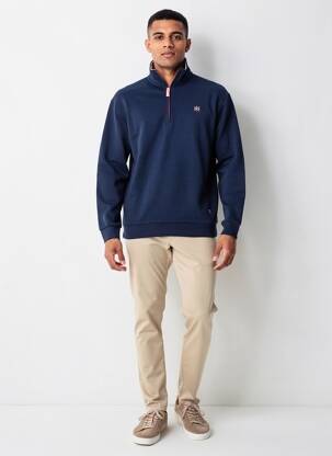 Sweat-shirt stretch manches longues bleu EASYLINE homme