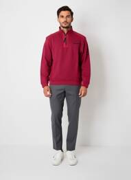 Sweat-shirt stretch manches longues rouge EASYLINE homme