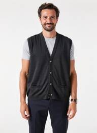 Gilet sans manche fermeture boutonnée sur le devant gris RHODAMEL homme