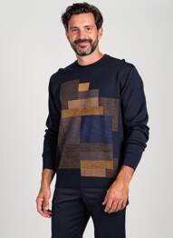 Pull stretch manches longues noir RHODAMEL homme