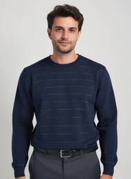 Pull stretch manches longues bleu RHODAMEL homme