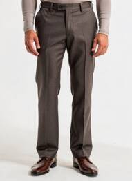 Pantalon droit taille à pinces taille normale marron PIERRE D'ARLANC homme