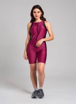 Combishort sans manche sans manche rouge NIKE femme
