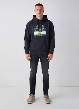 Sweat-shirt à capuche sérigraphie floquée manches longues noir NIKE homme