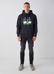 Sweat-shirt à capuche sérigraphie floquée manches longues noir NIKE homme