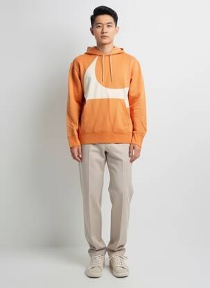 Sweat-shirt à capuche manches longues manches longues orange NIKE homme