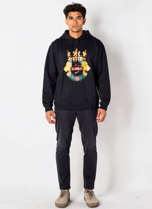 Sweat-shirt à capuche sérigraphie floquée manches longues noir NIKE homme