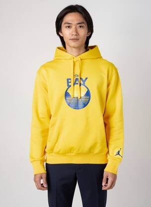 Sweat-shirt à capuche sérigraphie floquée manches longues jaune NIKE homme