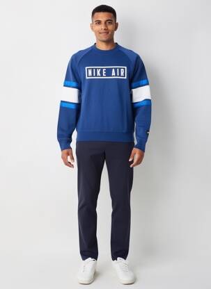 Sweat-shirt sérigraphie floquée manches longues bleu NIKE homme