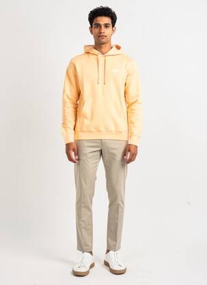 Sweat-shirt à capuche broderie manches longues orange NIKE homme