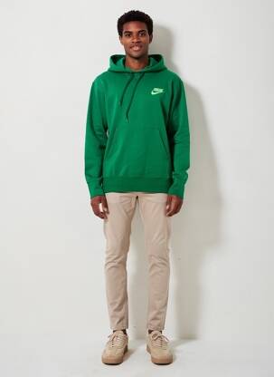 Sweat-shirt à capuche poches manches longues vert NIKE homme