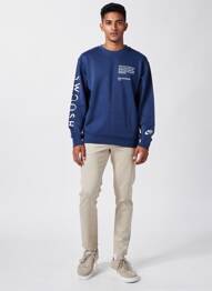 Sweat-shirt stretch manches longues bleu NIKE homme