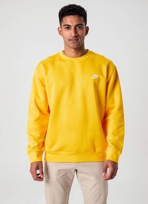 Sweat-shirt stretch manches longues jaune NIKE homme