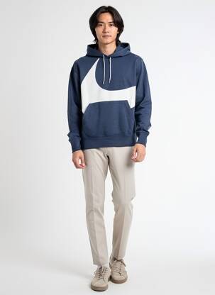 Sweat-shirt à capuche tissage jersey manches longues bleu NIKE homme