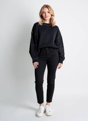 Sweat-shirt broderie manches longues noir NIKE femme