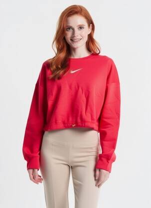 Sweat-shirt stretch manches longues rouge NIKE femme