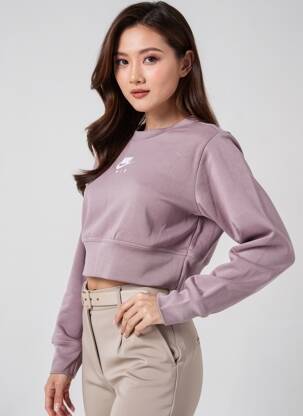 Sweat-shirt broderie manches longues violet NIKE femme