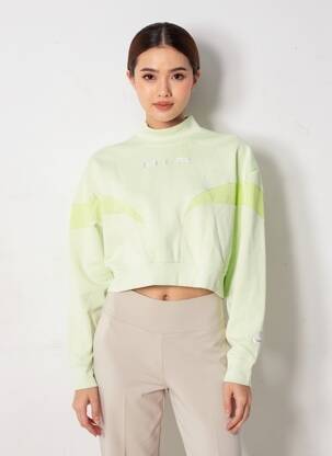 Sweat-shirt coupe over-size manches longues vert NIKE femme
