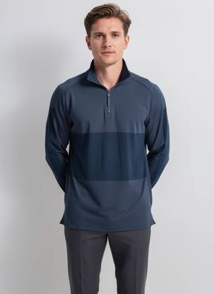 T-shirt coupe cintrée manches longues bleu NIKE homme