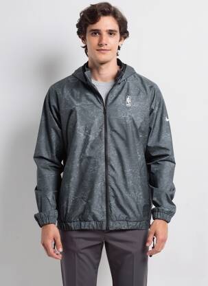 Coupe-vent resserrée sur le bas a capuche gris NIKE homme