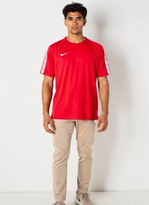 T-shirt stretch manches longues rouge NIKE homme