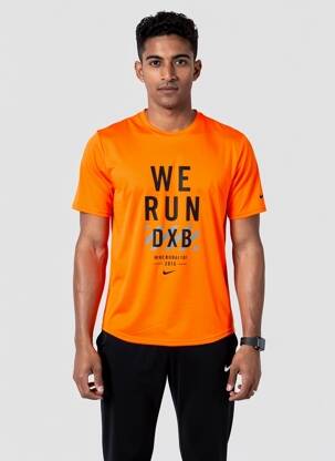 T-shirt coupe droite manches courtes orange NIKE homme