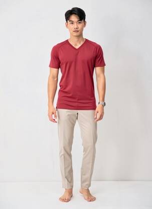 T-shirt coupe cintrée manches courtes rouge NIKE homme
