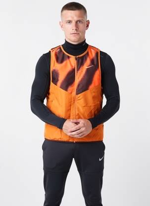 Veste casual fermeture zippée sur le devant orange NIKE homme