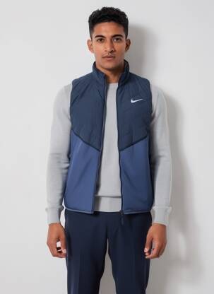 Doudoune fermeture zippée sur le devant sans capuche bleu NIKE homme