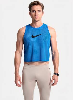 Débardeur col rond sans manche bleu NIKE homme