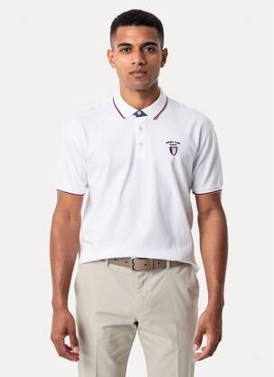 Polo coupe droite manches courtes blanc CAMBERABERO homme